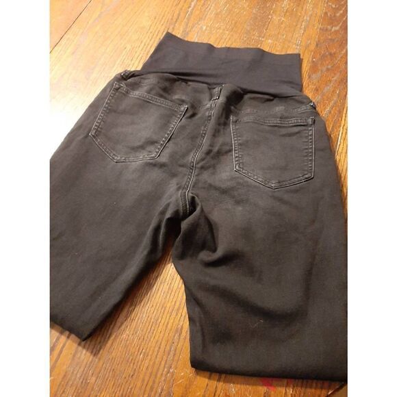 Size 14 Maternity Black Jeggings Over Bump Casual Pants with Rear Pockets - Picture 4 of 4